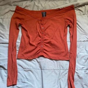 Justify XL orange crop top